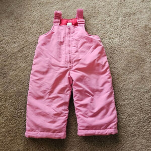 Baby Girl Carter's Pink Snow Bib Overalls 18 Months